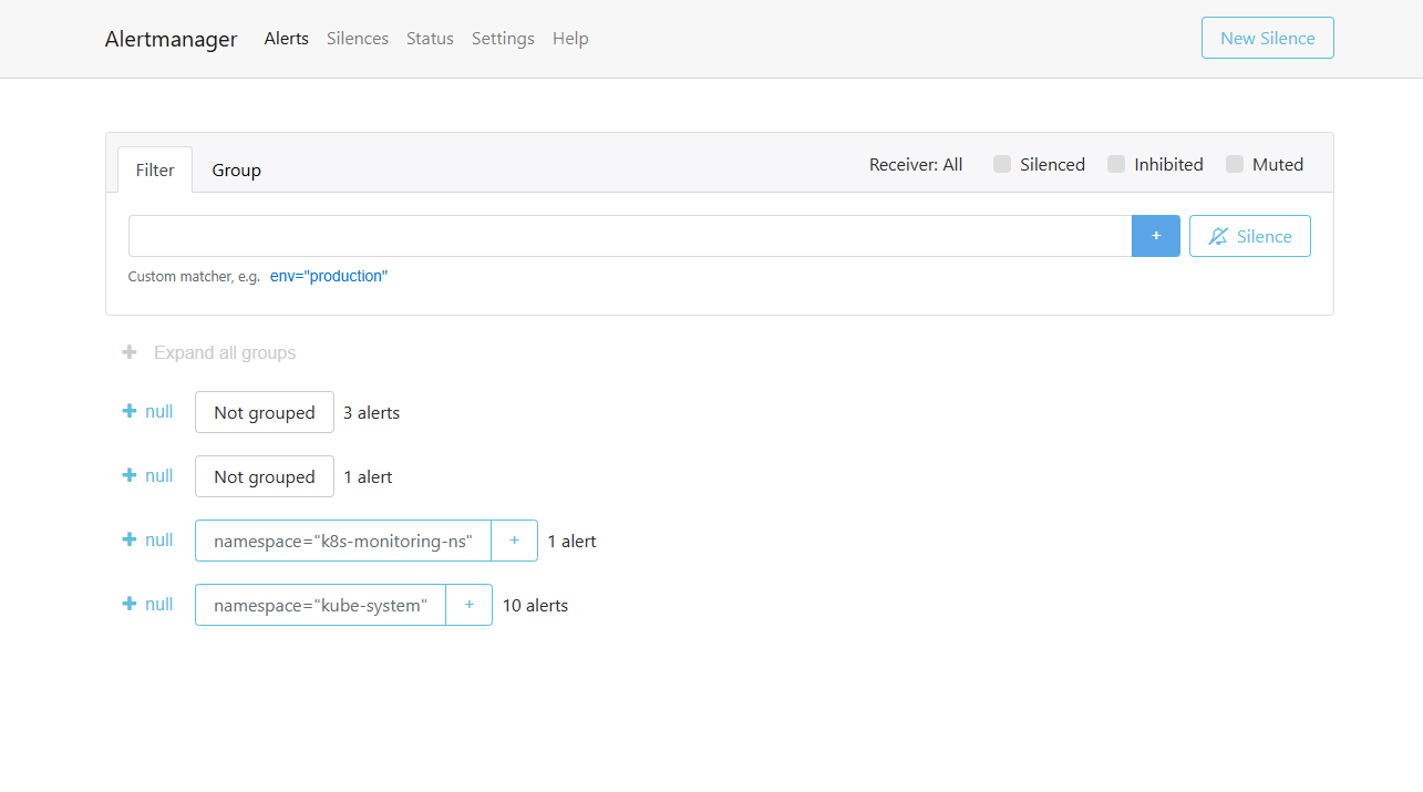 Prometheus Web UI showing /rules section