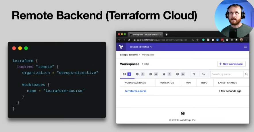 Screenshot of Terraform Cloud setup